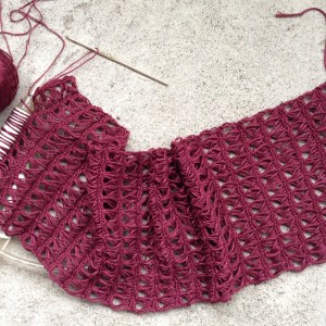 Skjerf i kosteskaft hekling