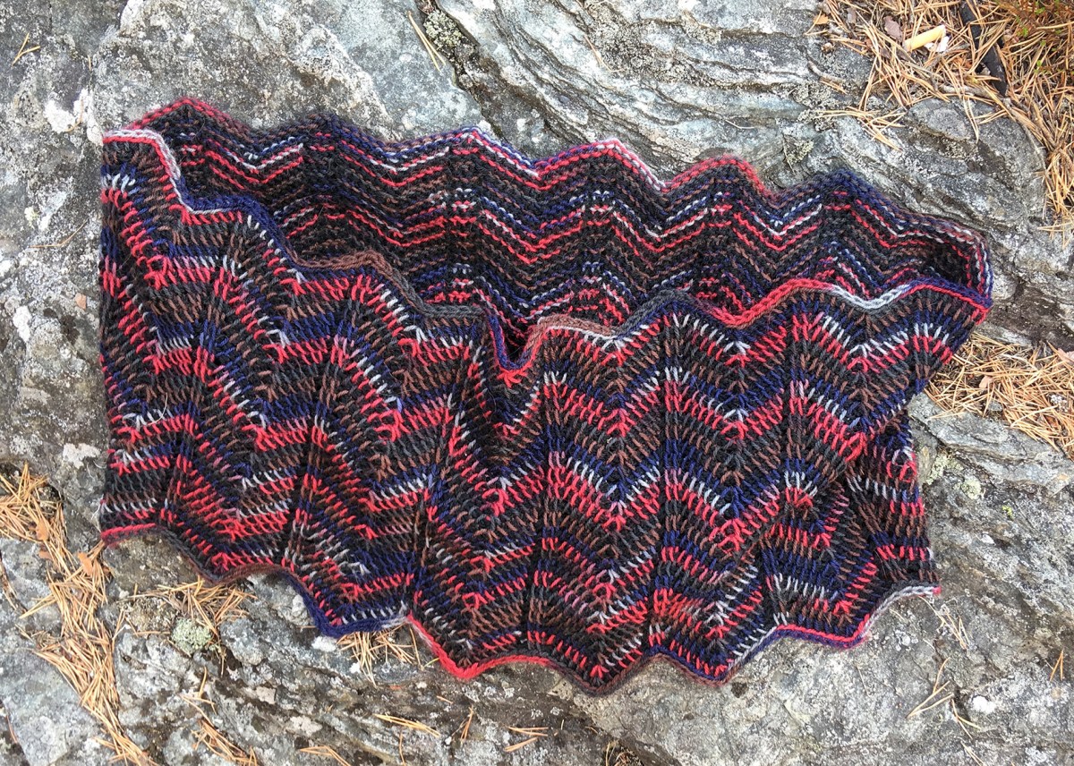 Hals hakket i chevron mønster